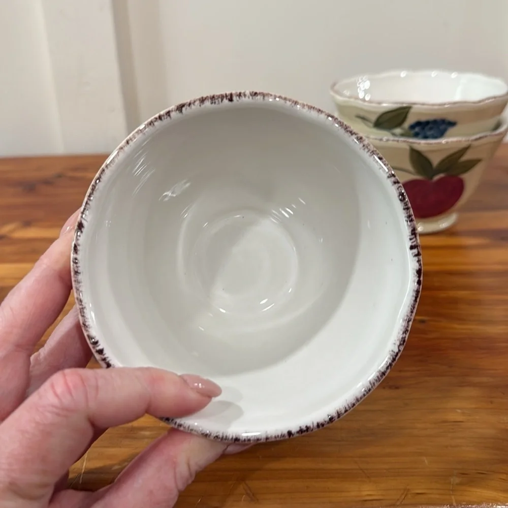 Pfaltzgraff Antique Garden Print Mini Dessert Bowls Set of 4